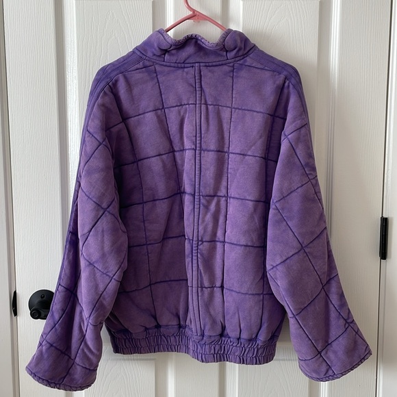 Free People quilted dolman in moonberry - Picture 8 of 9